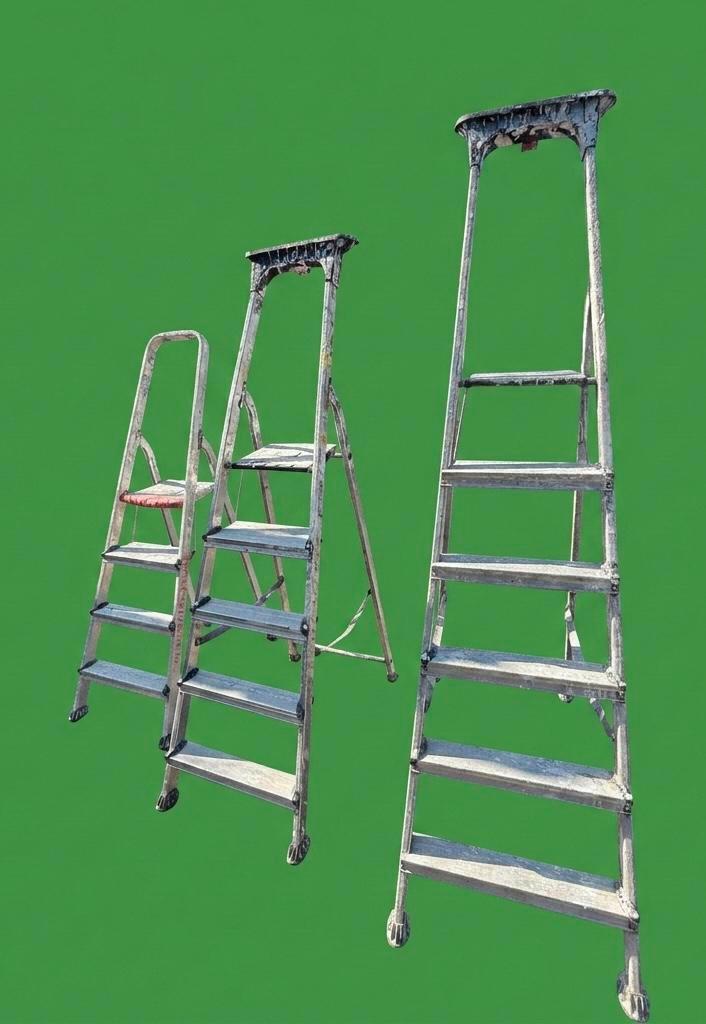 Lot de 3 escabelles :  Altrex Double Decker en aluminium., Bricolage & Construction, Échelles & Escaliers, Utilisé, Enlèvement