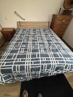 Lit 2 personnes sommiers électriques AUPING, Maison & Meubles, Beige, Comme neuf, Enlèvement, Bois