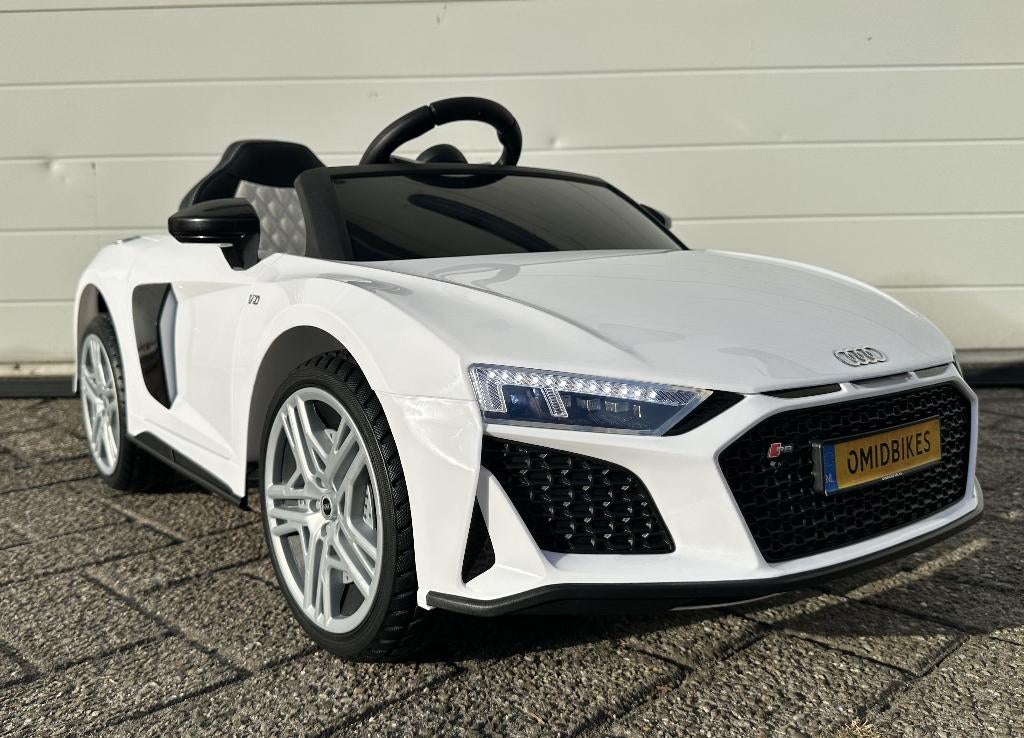 Audi R8 12v wit Afstands. / Bleutooht / Leder en Rubberba., Enlèvement ou Envoi, Neuf