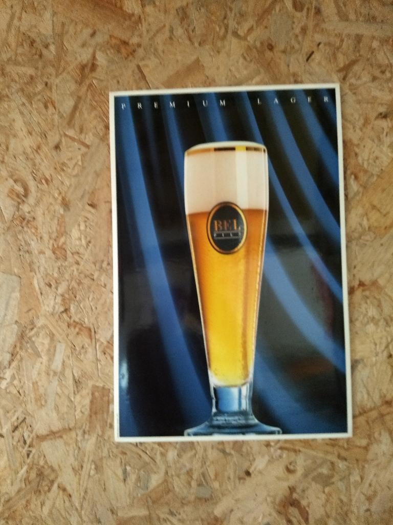 Bel Pils reclame 1991, Collections, Marques de bière, Comme neuf, Panneau, Plaque ou Plaquette publicitaire, Duvel, Enlèvement ou Envoi