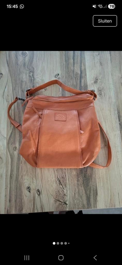 Leren handtas cognac kleur, Ophalen, Nieuw, Bruin