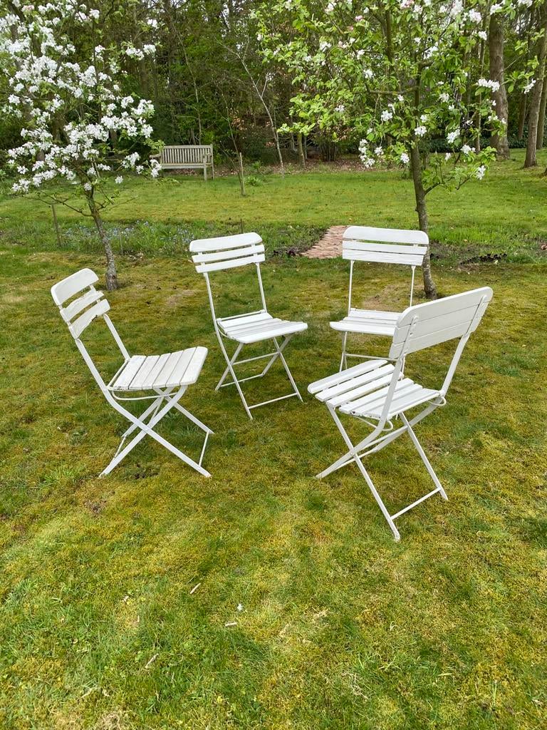 Antieke tuinstoelen, Ophalen, Gebruikt, Hout, Inklapbaar