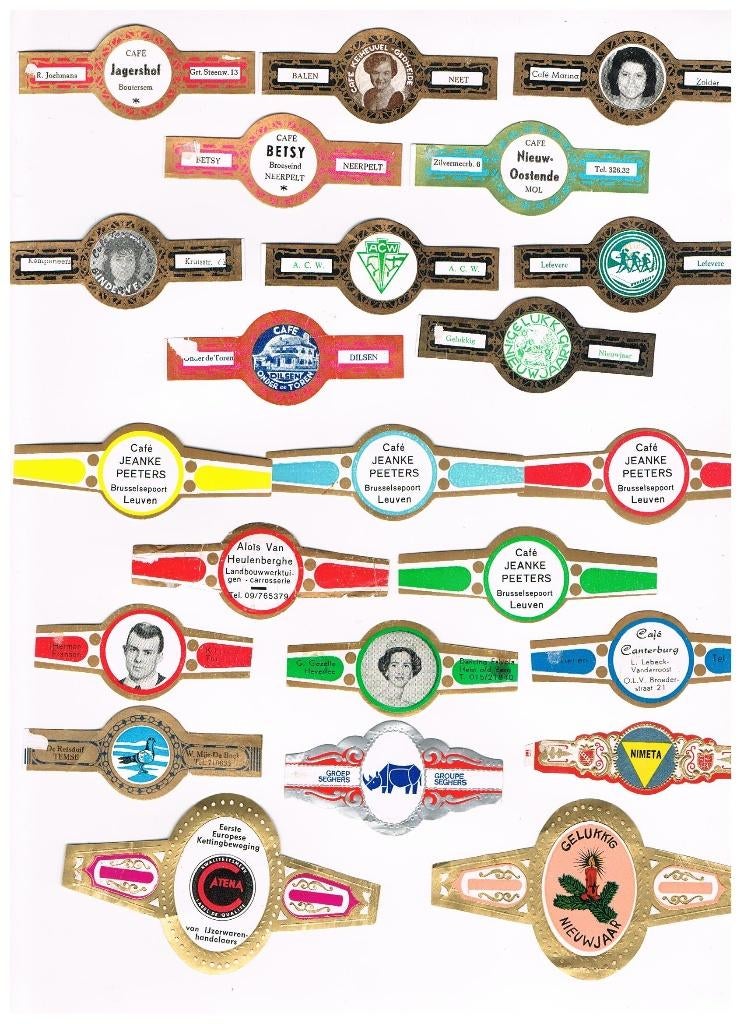 PUBLICITÉ POUR LES GROUPES DE CIGARES, Collections, Articles de fumeurs, Briquets & Boîtes d'allumettes, Envoi, Utilisé, Bagues de cigare
