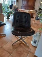Fauteuil pivotant vintage cuir maron (1 ou 2), Maison & Meubles, Moins de 75 cm, Utilisé, Cuir, Moins de 50 cm