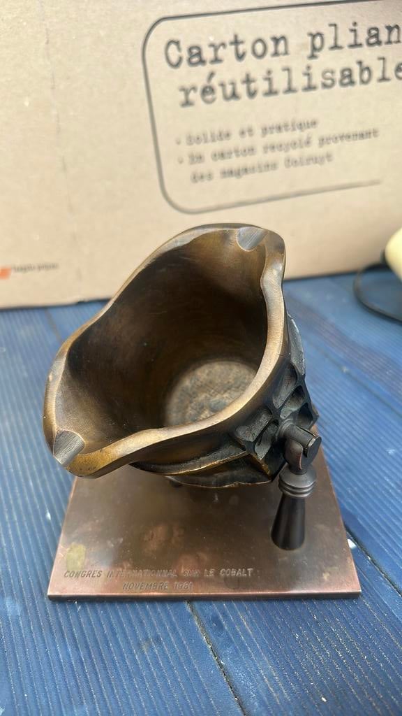 Decoratief object congres int. Cobalt 1961, Antiek en Kunst, Antiek | Brons en Koper, Ophalen of Verzenden
