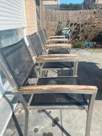 Aluminium tuin stoelen 4 stuks, Ophalen, Gebruikt, Aluminium, Stapelbaar