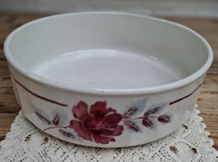 Franse brocante lampetschaal/ waskom, spuitmotief rozen, Antiek en Kunst, Curiosa en Brocante, Ophalen of Verzenden