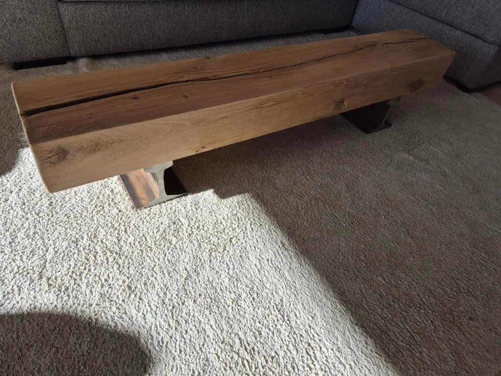 Eiken zitbank halbank tv meubel bijzettafel, Ophalen