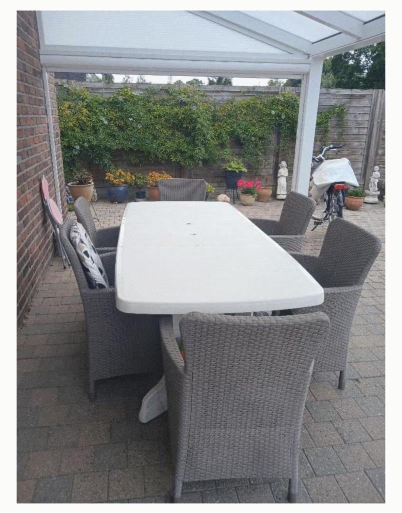 Set de jardin avec 6 chaises, Osier, Salons de jardin, Enlèvement, Utilisé