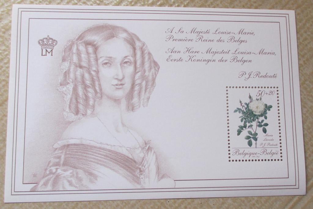 1 blok hare majesteit louisa-maria, Koninklijk huis, Frankeerzegel, Ophalen of Verzenden, Zonder stempel