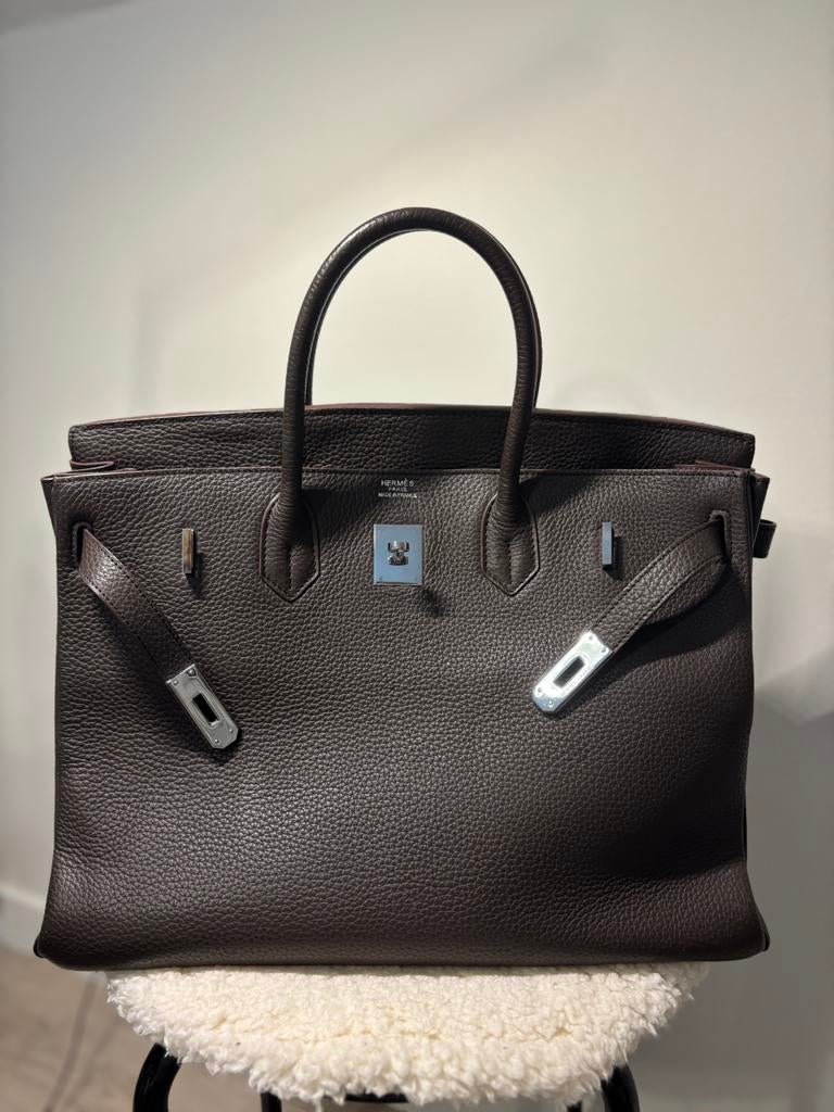 Prachtige birkin 35 chocolat, Handtassen en Accessoires, Ophalen