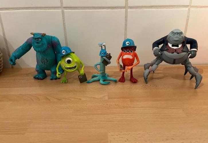5 Actiefguurtjes monsters inc (Disney store 2001), Collections, Disney, Comme neuf, Statue ou Figurine, Autres personnages, Enlèvement
