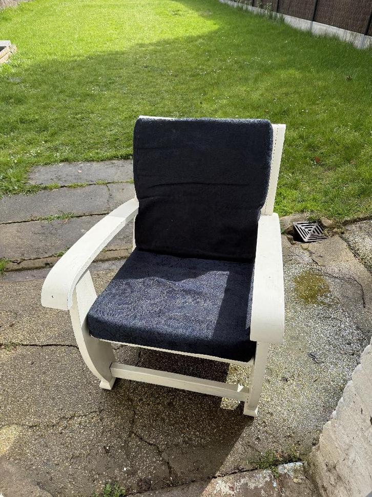 Fauteuil 1 place bois et rotin vintage, Maison & Meubles, Fauteuils, Utilisé, Bois, 50 à 75 cm, 75 à 100 cm, Enlèvement