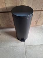 Zwarte vuilbak metaal pedaalemmer 30l, Ophalen of Verzenden, Metaal
