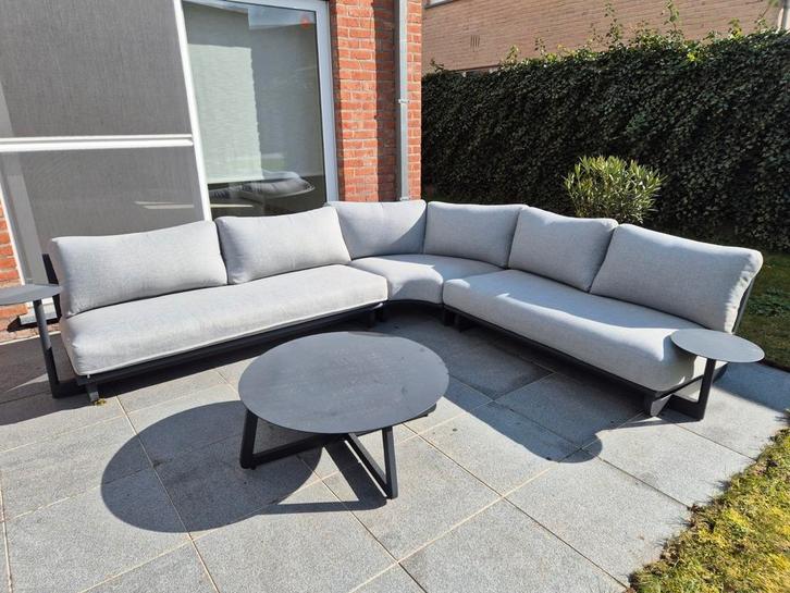 Salon gris Bristol 6 à 7 personnes avec table basse, Jardin & Terrasse, Ensembles de jardin, Comme neuf, Sets de jardin, Aluminium