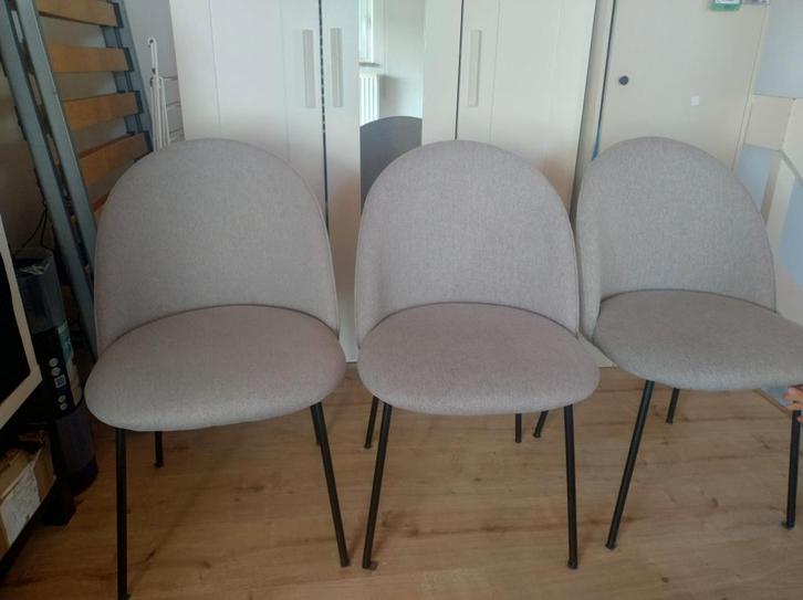 3 chaises grises de cuisine/salon neuves, Maison & Meubles, Chaises, Neuf, Trois, Tissus, Gris, Enlèvement