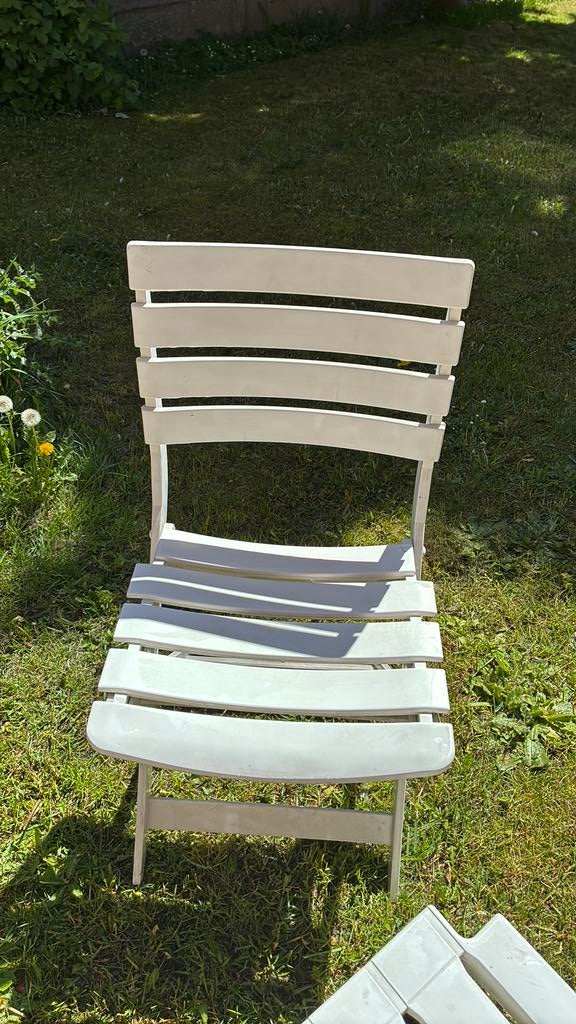 Table de jardin avec chaises, Ophalen, Zo goed als nieuw, Plastic, Inklapbaar