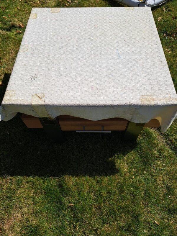 Kwaliteits salontafel met glazen blad, Ophalen, Gebruikt, Vierkant