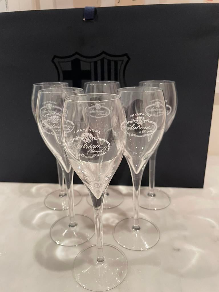 6 Champagne glazen Autréau, Ophalen of Verzenden, Zo goed als nieuw, Overige typen