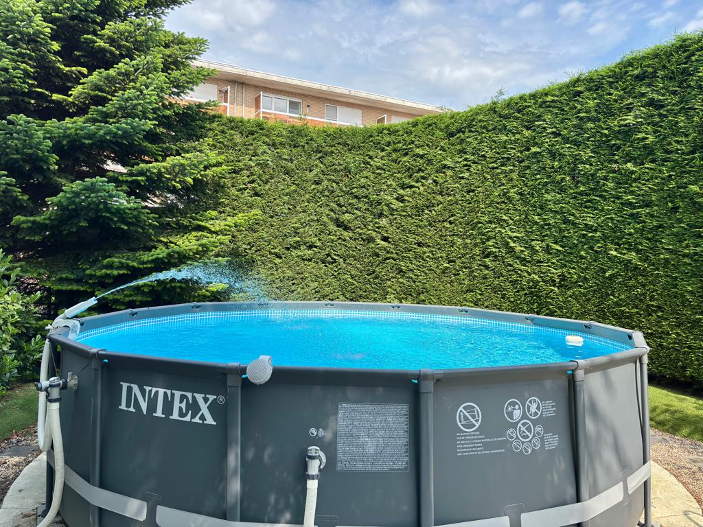 Complete setup Intex zwembad Ø488cm met warmtepomp + extra's, Jardin & Terrasse, Piscines, Utilisé, Piscines hors sol, 120 cm ou plus