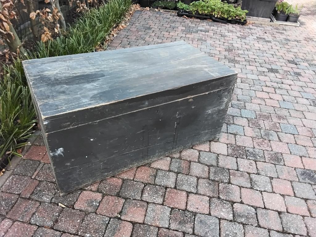 Antieke dekenkist, opbergkist, piratenkist, Ophalen