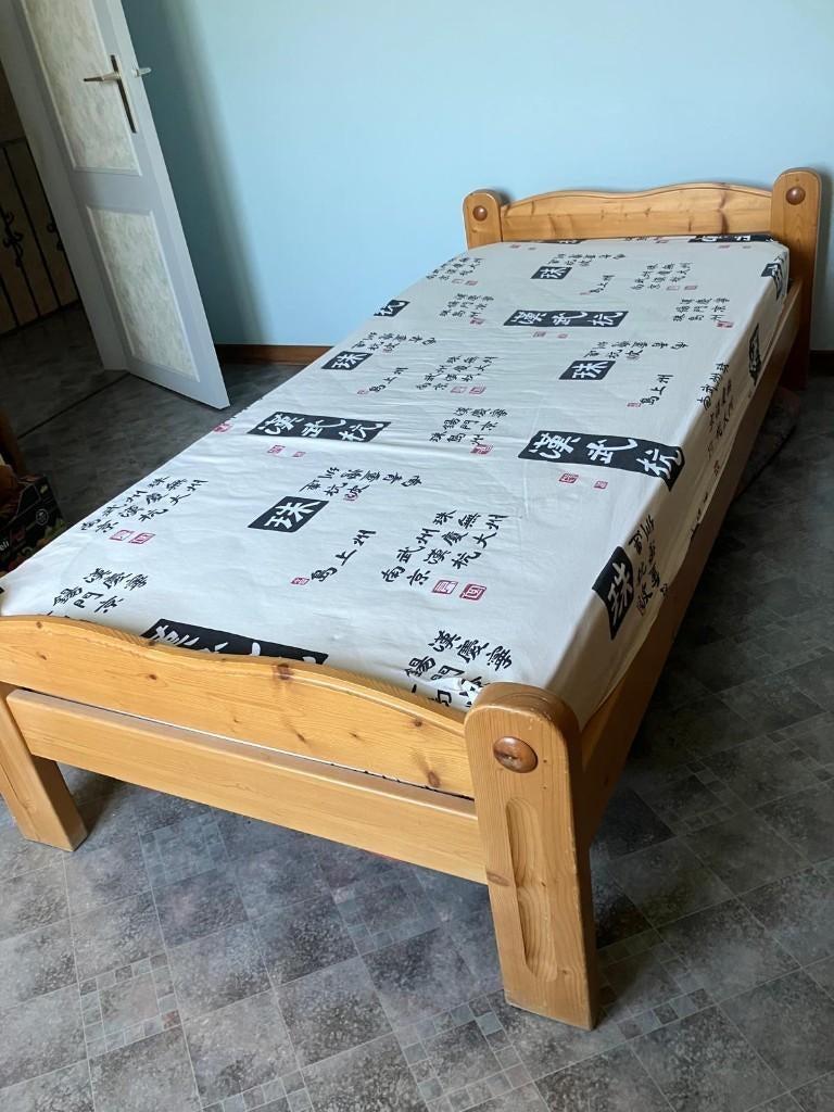 Lit en pin 1 personne, Maison & Meubles, Chambre à coucher | Lits, Enlèvement, Utilisé, Une personne
