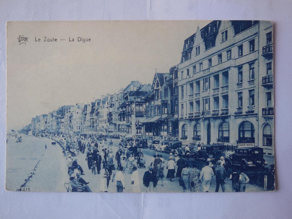 postkaart Le Zoute  Dijk, Verzenden, 1920 tot 1940, Ongelopen, West-Vlaanderen