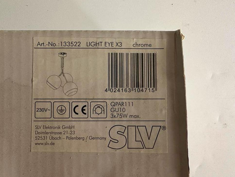 SLV ‘3x EYE’ chrome, Huis en Inrichting, Lampen | Hanglampen, Nieuw, Metaal, Ophalen of Verzenden