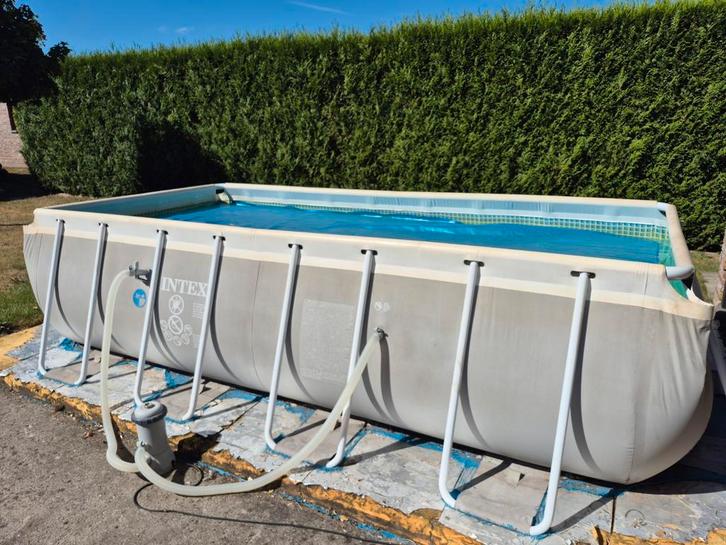 Zwembad intex + toebehoren en onderhoudsproducten, Tuin en Terras, Zwembaden, Gebruikt, Opzetzwembad, 80 tot 120 cm, 400 cm of meer
