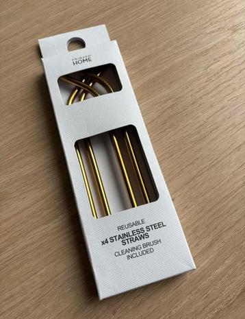 Gouden roestvrij stalen rietjes beschikbaar voor biedingen