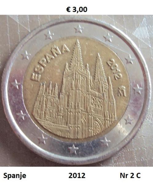 2 Euromunten Spanje, Postzegels en Munten, Munten | Europa | Euromunten, Losse munt, 2 euro, Spanje, Ophalen of Verzenden