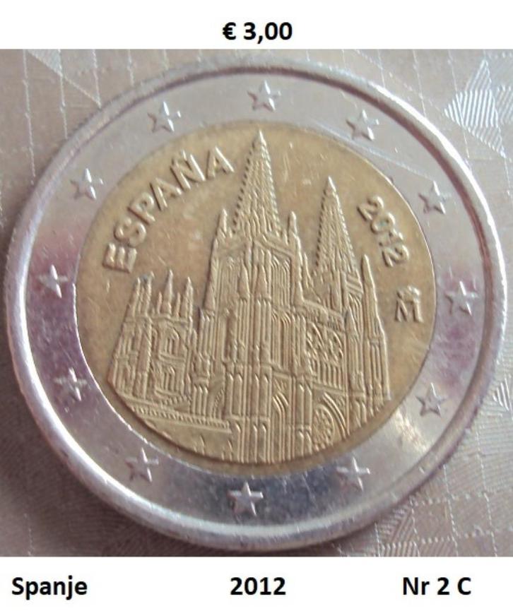 2 Euromunten Spanje, Postzegels en Munten, Munten | Europa | Euromunten, Losse munt, 2 euro, Spanje, Ophalen of Verzenden