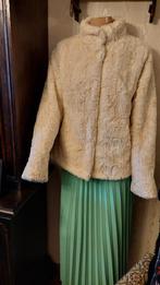 Beige bontjas met kraag of zonder kraag zie foto, Kleding | Dames, Jassen | Winter, Ophalen, Zo goed als nieuw, Beige