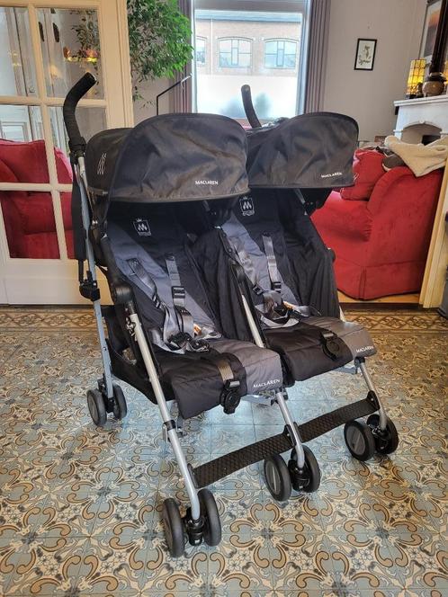 MacLaren Twin Buggy, Kinderen en Baby's, Buggy's, Zo goed als nieuw, Maclaren, Duomodel, Regenhoes, Verstelbare rugleuning, Zonnekap