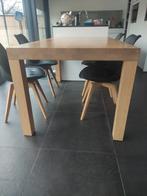 Eettafel 90 x 180 cm (massief hout), Ophalen, Gebruikt, Eikenhout, 50 tot 100 cm