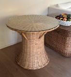 Vintage rieten tafel, Ophalen, Zo goed als nieuw