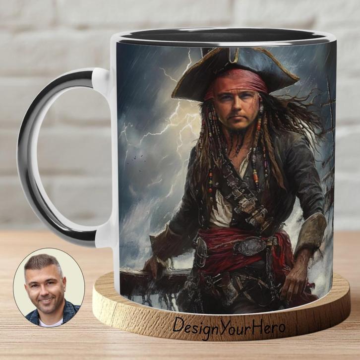 Mug personnalisé Jack Sparrow Pirates des Caraïbes, Huis en Inrichting, Keuken | Servies, Nieuw, Kop(pen) en/of Schotel(s), Effen