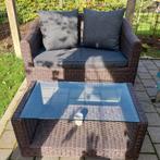 Lounge zetel + tafel, Tuin en Terras, Tuinsets en Loungesets, Ophalen, Zo goed als nieuw