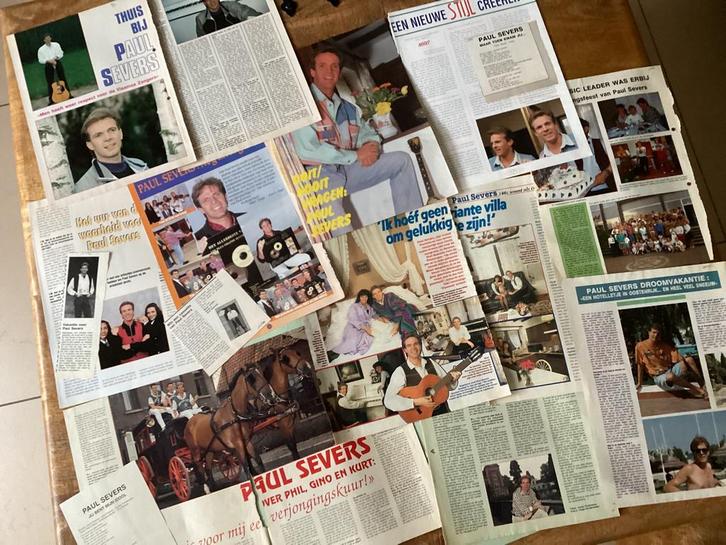 Knipsels PAUL SEVERS + poster! 🎶, Verzamelen, Tijdschriften, Kranten en Knipsels, Knipsel(s), Verzenden
