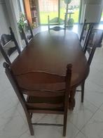 Tafel 200 x 90 cm uiteinden half rond. Met 6 stoelen., Huis en Inrichting, Tafels | Eettafels, Ophalen, Gebruikt