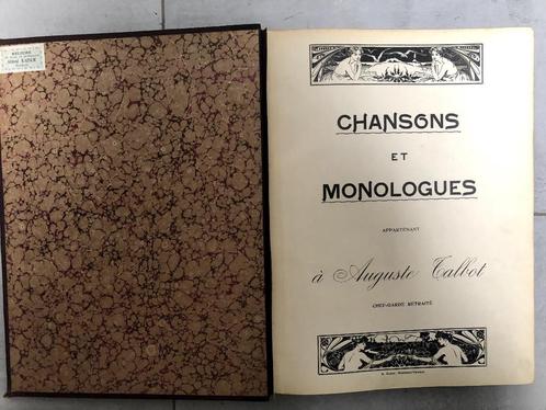 Chansons & monologues manuscrit appartenant à Auguste Talbot, Antiquités & Art, Antiquités | Livres & Manuscrits, Enlèvement ou Envoi