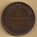 10 Centesimi 1866 N, Italië, Ophalen of Verzenden, Losse munt