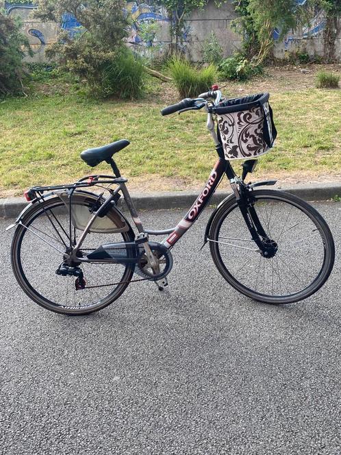 OXFORD 28 inch 7V-fiets met mand,, Fietsen en Brommers, Fietsen | Dames | Damesfietsen, Zo goed als nieuw, Overige merken, (Extra) lage instap