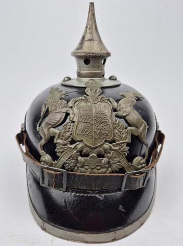 M15 Pickelhaube, pinhelm Württemberg WO1. WW1 beschikbaar voor biedingen