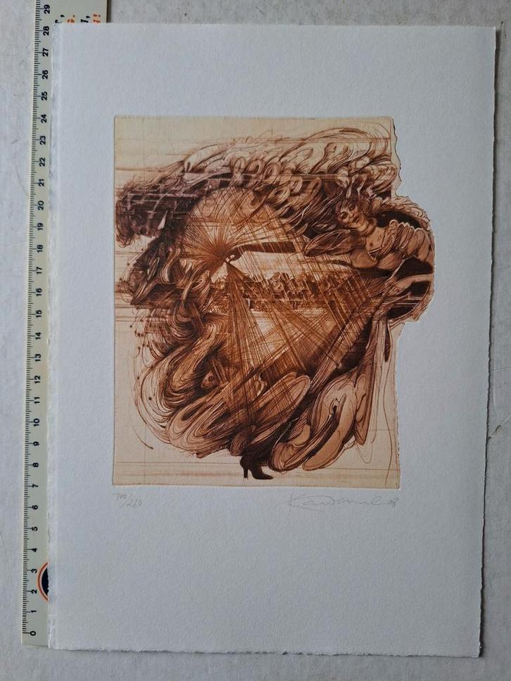 Twee kleuretsen Karel Demel "Surrealistische vrouwen", Antiek en Kunst, Kunst | Etsen en Gravures, Ophalen of Verzenden