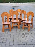 6 chaises vintage design retro bois massif., Maison & Meubles, Chaises, Bois, Utilisé, Enlèvement ou Envoi