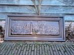 Houten kader met metalen reliëf Gent, Antiek en Kunst, Antiek | Brons en Koper, Ophalen