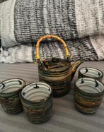Japans keramisch theeservies met 4 kopjes, Antiek en Kunst, Ophalen of Verzenden
