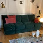 Canapé en velours vert 3 places, Maison & Meubles, Canapés | Sofas & Chaises Longues, Enlèvement, Utilisé, Trois personnes