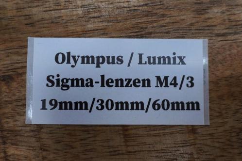 Sigma 19mm / 30mm / 60mm f2.8 voor Olympus & Lumix M4/3, Audio, Tv en Foto, Foto | Lenzen en Objectieven, Zo goed als nieuw, Overige typen
